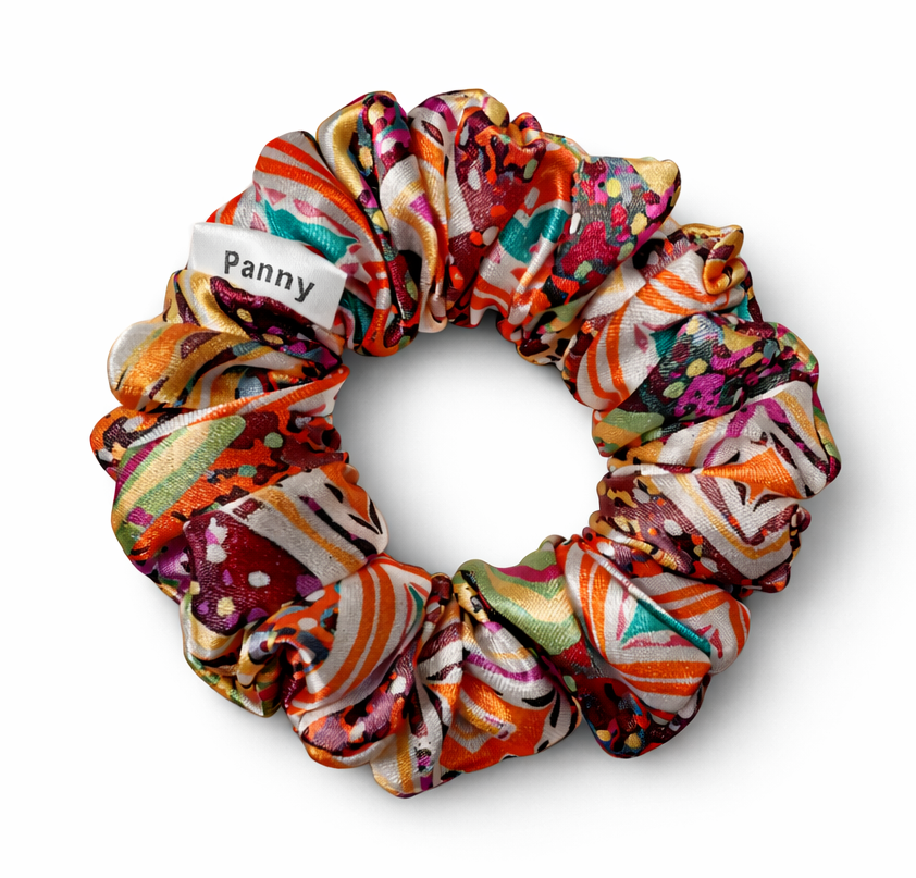 Panny Premium Satin Floral Hair Scrunchie